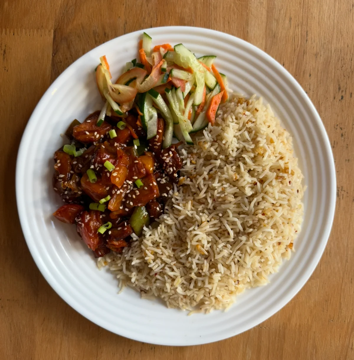 Chilli Chicken with Garlic Rice
